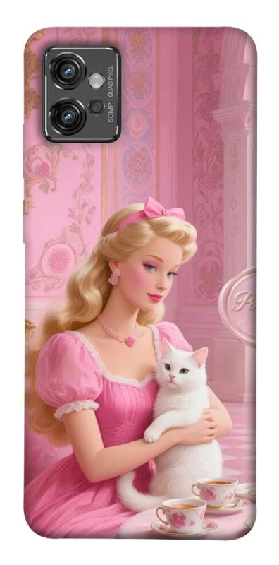 Чехол itsPrint Barbie with cat для Motorola Moto G32, детские, купить оптом с доставкой