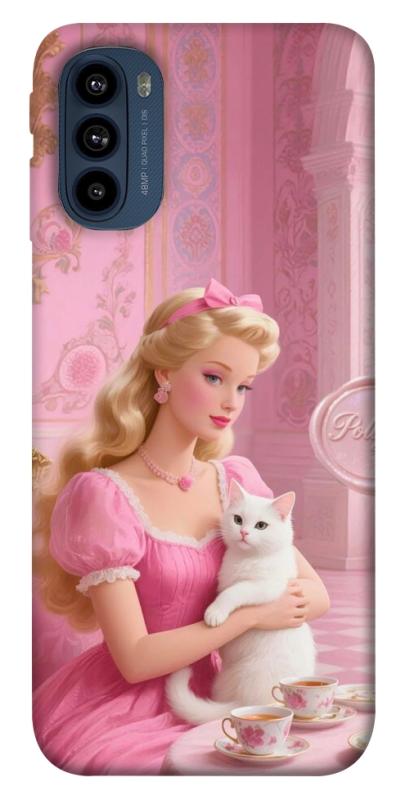 Чехол itsPrint Barbie with cat для Motorola Moto G41, детские, купить оптом с доставкой