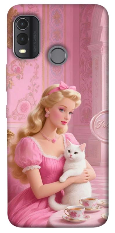 Чохол itsPrint Barbie with cat для Nokia G11 Plus, дитячі, купити оптом з доставкою