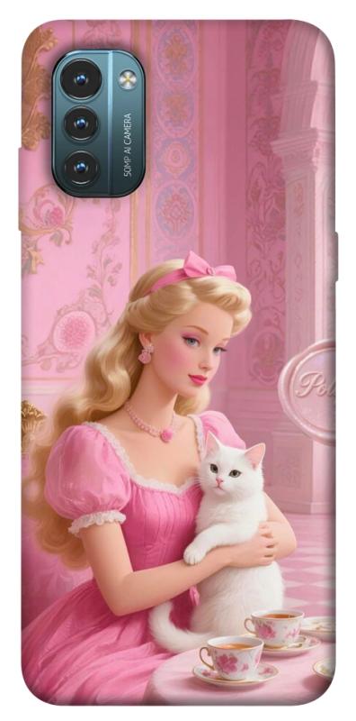 Чохол itsPrint Barbie with cat для Nokia G21, дитячі, купити оптом з доставкою