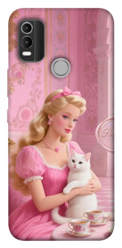 Чохол itsPrint Barbie with cat для Nokia C21 Plus, дитячі, купити оптом з доставкою