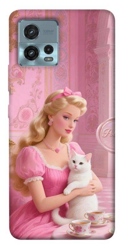 Чехол itsPrint Barbie with cat для Motorola Moto G72, детские, купить оптом с доставкой