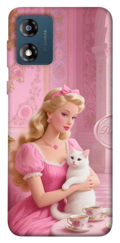 Чехол itsPrint Barbie with cat для Motorola Moto E13, детские, купить оптом с доставкой
