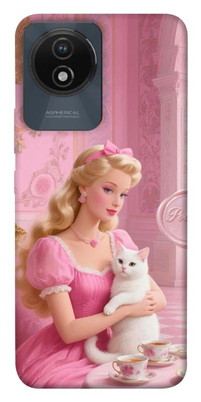 Чохол itsPrint Barbie with cat для Vivo Y02, дитячі, купити оптом з доставкою