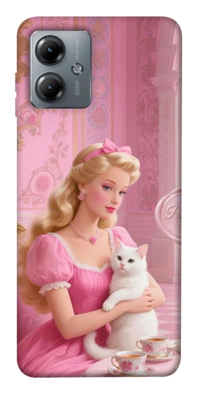 Чехол itsPrint Barbie with cat для Motorola Moto G14, детские, купить оптом с доставкой