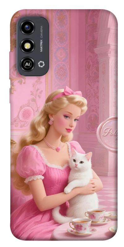 Чохол itsPrint Barbie with cat для ZTE Blade A53, дитячі, купити оптом з доставкою