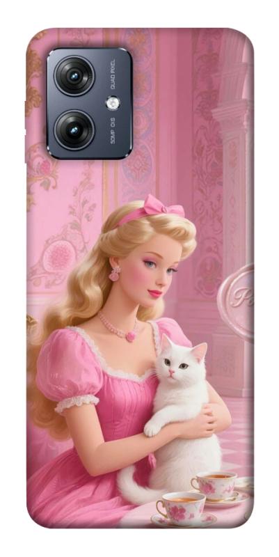 Чехол itsPrint Barbie with cat для Motorola Moto G54, детские, купить оптом с доставкой