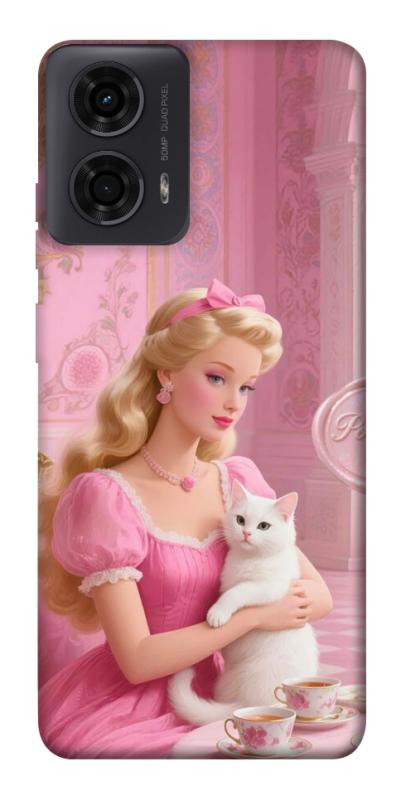 Чехол itsPrint Barbie with cat для Motorola Moto G24, детские, купить оптом с доставкой