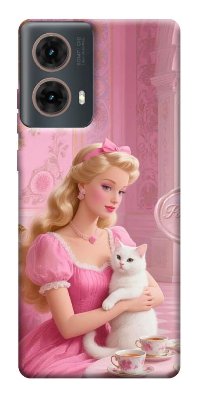 Чехол itsPrint Barbie with cat для Motorola Moto G85, детские, купить оптом с доставкой