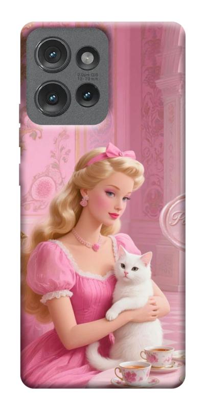 Чехол itsPrint Barbie with cat для Motorola Edge 50, детские, купить оптом с доставкой