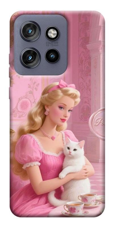 Чохол itsPrint Barbie with cat для Motorola Edge 50 Neo, дитячі, купити оптом з доставкою