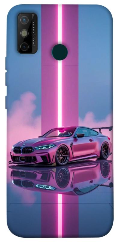 Чехол itsPrint Pink neon car для TECNO Spark 6 Go, авто, купить оптом с доставкой