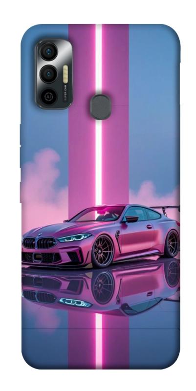 Чехол itsPrint Pink neon car для TECNO Spark 7, авто, купить оптом с доставкой