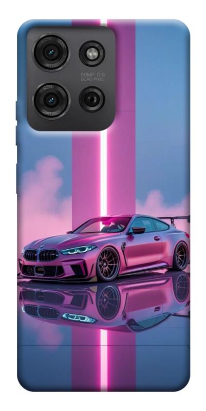 Чохол itsPrint Pink neon car для Motorola Moto G75 5G, авто, купити оптом з доставкою
