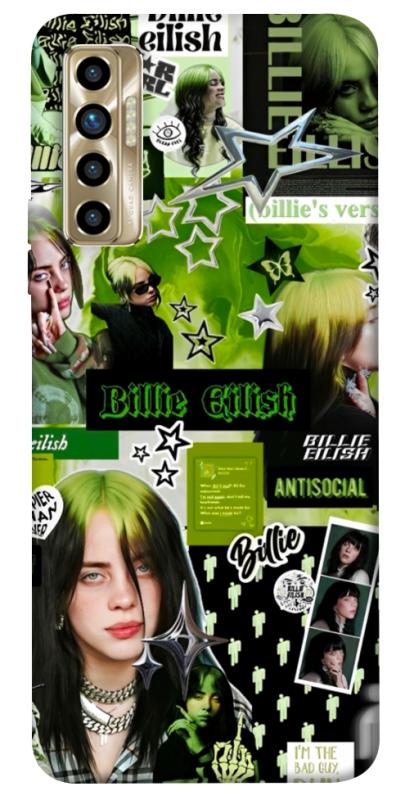Чохол itsPrint Eilish green для TECNO Camon 17P, музика, купити оптом з доставкою