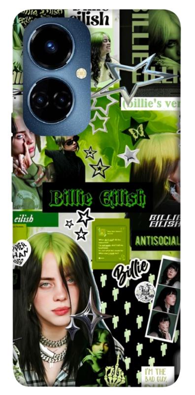 Чехол itsPrint Eilish green для TECNO Camon 19 (CI6n) / 19 Pro (CI8n), музыка, купить оптом с доставкой
