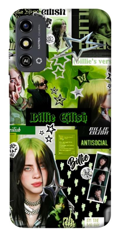 Чехол itsPrint Eilish green для ZTE Blade A53, музыка, купить оптом с доставкой