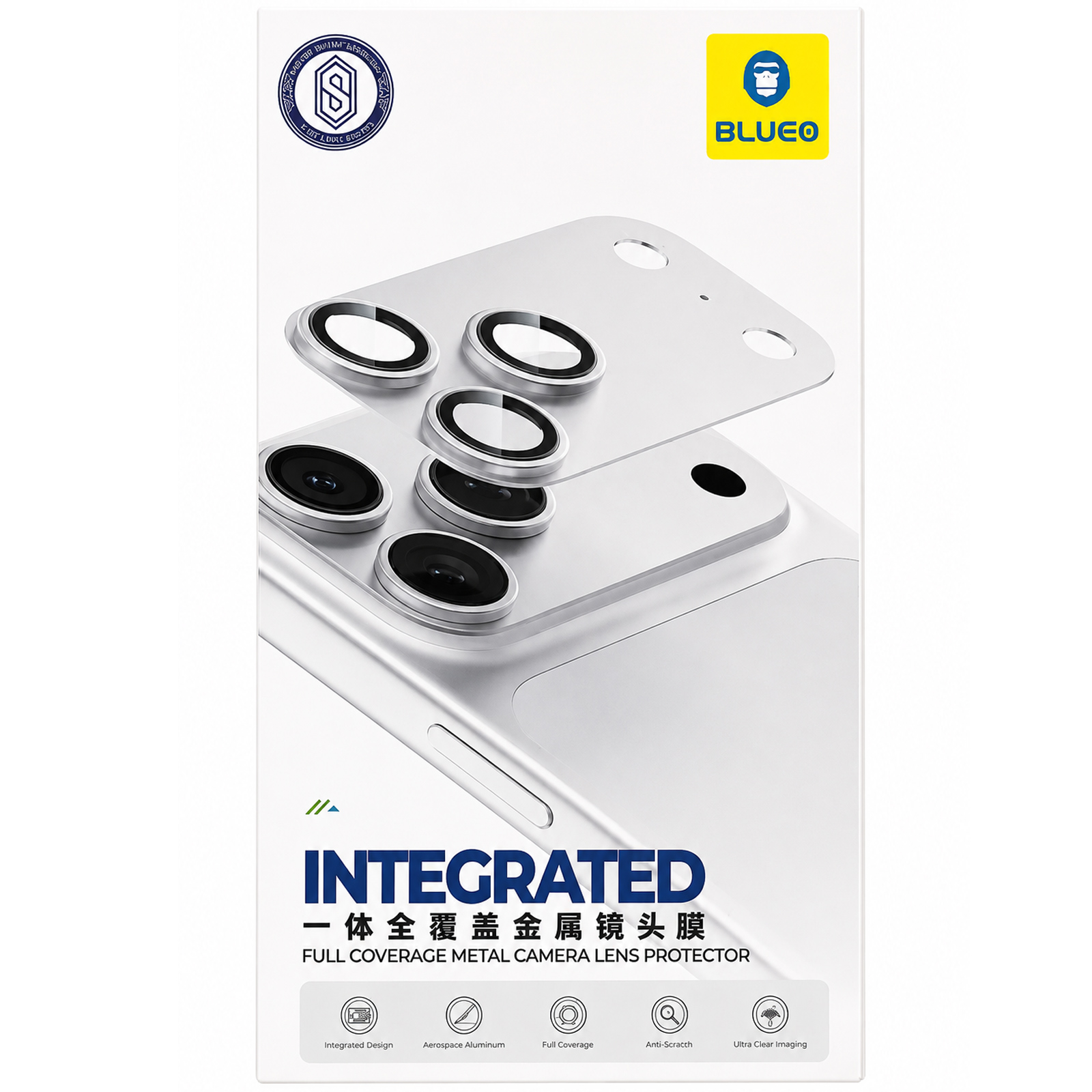 Защитное стекло BlueO Metal Block на камеру для Apple iPhone 18 Pro Max (6.9"), Черный / Black 1, купить оптом с доставкой