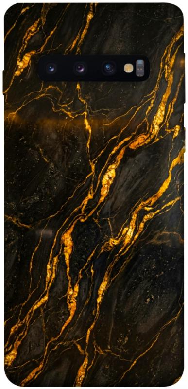 Чохол itsPrint Black gold для Samsung Galaxy S10, мармур, купити оптом з доставкою