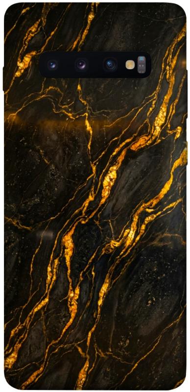 Чехол itsPrint Black gold для Samsung Galaxy S10+, мрамор, купить оптом с доставкой