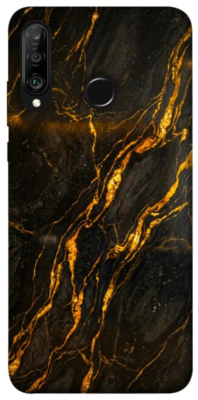 Чохол itsPrint Black gold для Huawei P30 lite, мармур, купити оптом з доставкою