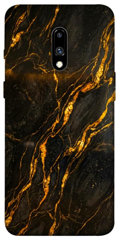 Чохол itsPrint Black gold для OnePlus 7, мармур, купити оптом з доставкою