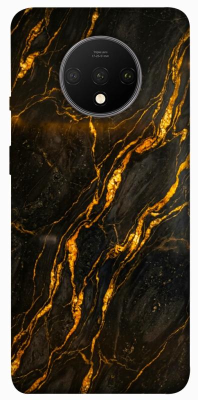 Чохол itsPrint Black gold для OnePlus 7T, мармур, купити оптом з доставкою