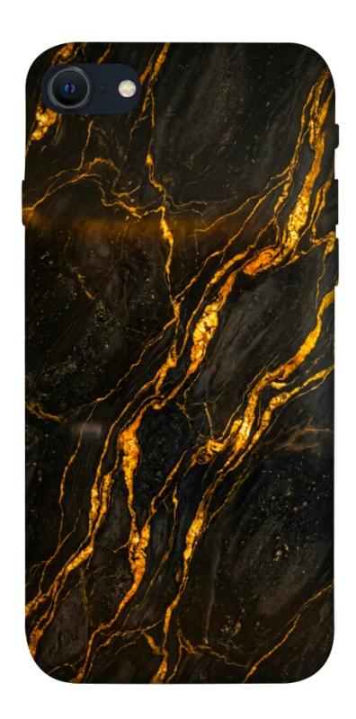 Чехол itsPrint Black gold для Apple iPhone SE (2020), мрамор, купить оптом с доставкой