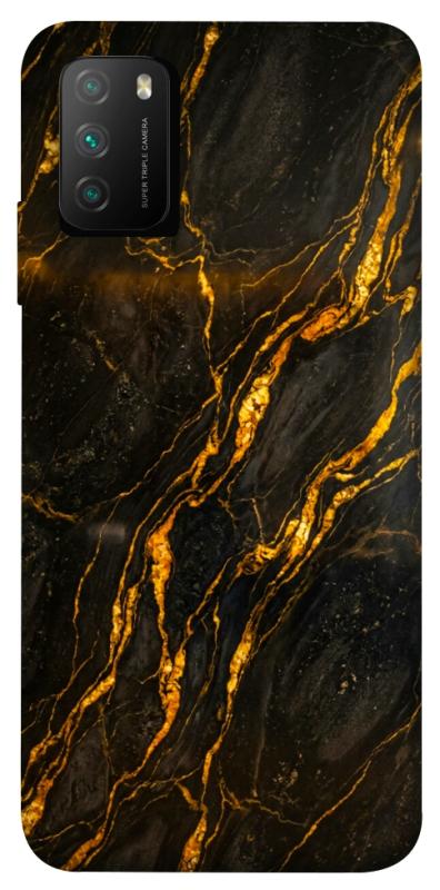 Чехол itsPrint Black gold для Xiaomi Poco M3, мрамор, купить оптом с доставкой