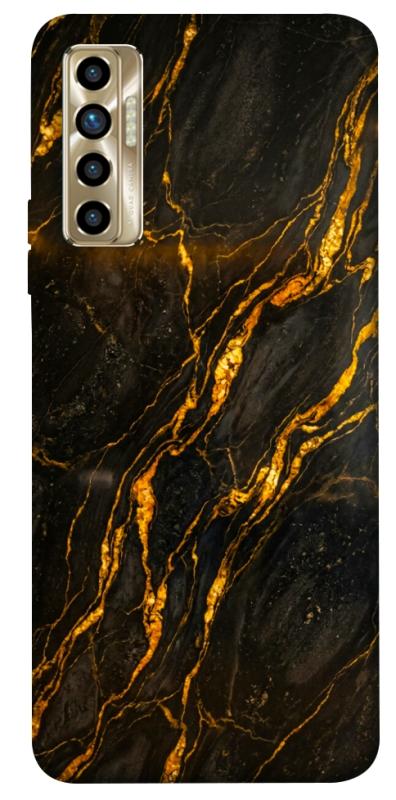Чохол itsPrint Black gold для TECNO Camon 17P, мармур, купити оптом з доставкою
