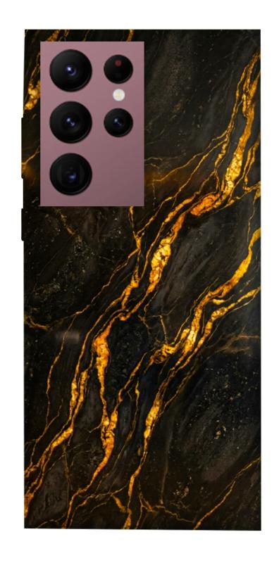 Чохол itsPrint Black gold для Samsung Galaxy S22 Ultra, мармур, купити оптом з доставкою