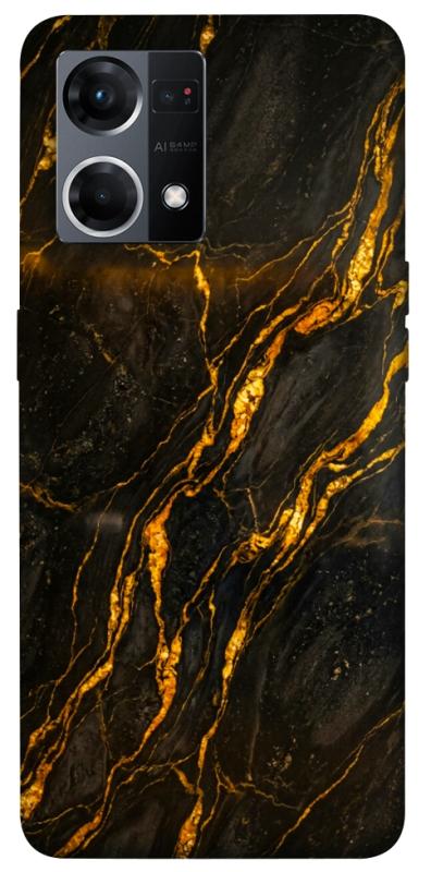 Чехол itsPrint Black gold для Oppo Reno 7 4G, мрамор, купить оптом с доставкой