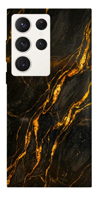 Чохол itsPrint Black gold для Samsung Galaxy S23 Ultra, мармур, купити оптом з доставкою