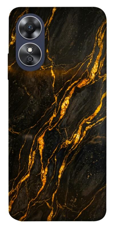Чохол itsPrint Black gold для Oppo A17, мармур, купити оптом з доставкою