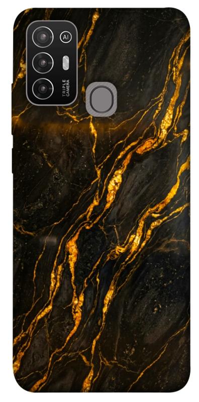 Чехол itsPrint Black gold для ZTE Blade A52, мрамор, купить оптом с доставкой
