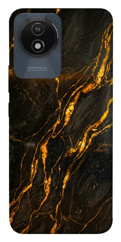Чохол itsPrint Black gold для Vivo Y02, мармур, купити оптом з доставкою