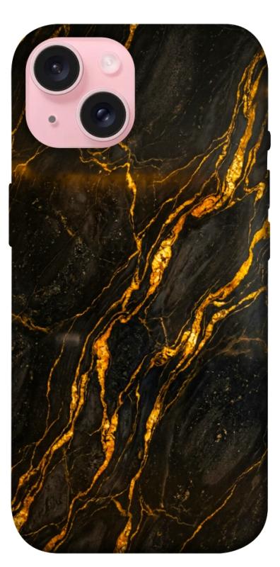 Чохол itsPrint Black gold для Apple iPhone 15 (6.1"), мармур, купити оптом з доставкою