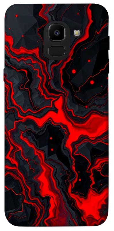 Чохол itsPrint Black red marble для Samsung J600F Galaxy J6 (2018), мармур, купити оптом з доставкою