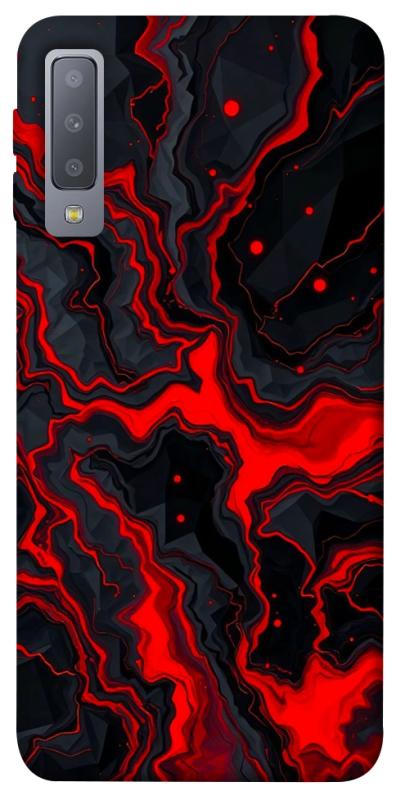 Чохол itsPrint Black red marble для Samsung A750 Galaxy A7 (2018), мармур, купити оптом з доставкою