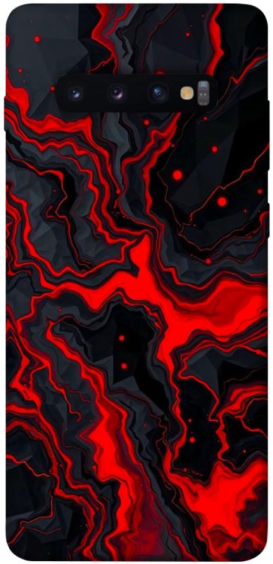 Чехол itsPrint Black red marble для Samsung Galaxy S10+, мрамор, купить оптом с доставкой