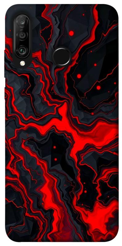 Чохол itsPrint Black red marble для Huawei P30 lite, мармур, купити оптом з доставкою