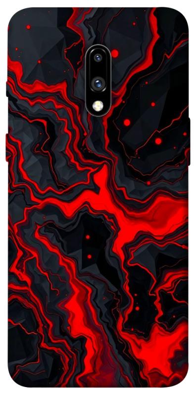 Чехол itsPrint Black red marble для OnePlus 7, мрамор, купить оптом с доставкой