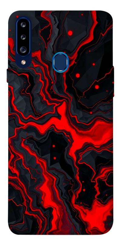 Чехол itsPrint Black red marble для Samsung Galaxy A20s, мрамор, купить оптом с доставкой