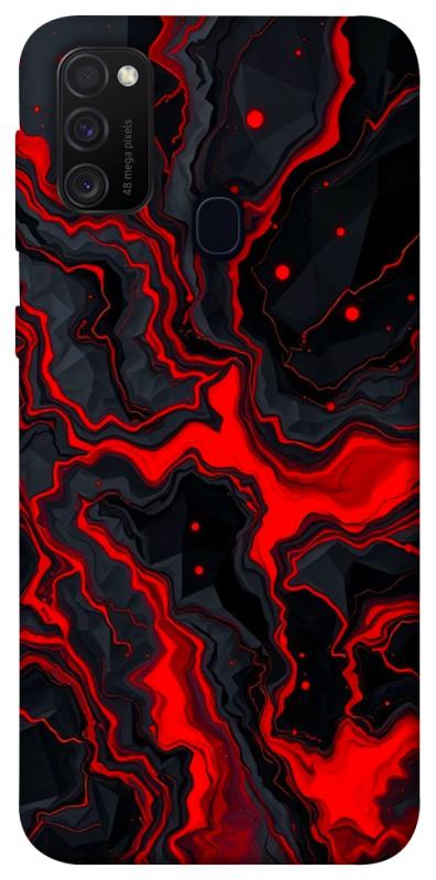 Чехол itsPrint Black red marble для Samsung Galaxy M30s / M21, мрамор, купить оптом с доставкой