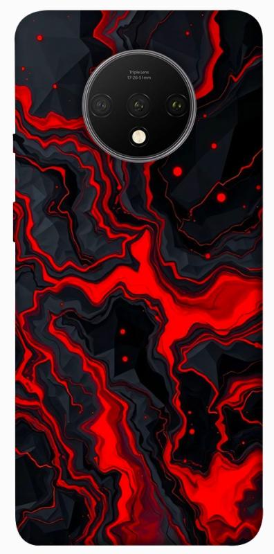 Чохол itsPrint Black red marble для OnePlus 7T, мармур, купити оптом з доставкою