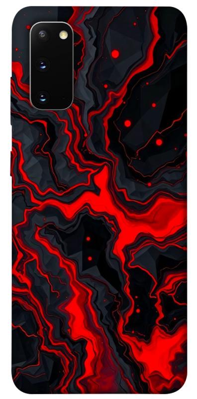 Чехол itsPrint Black red marble для Samsung Galaxy S20, мрамор, купить оптом с доставкой