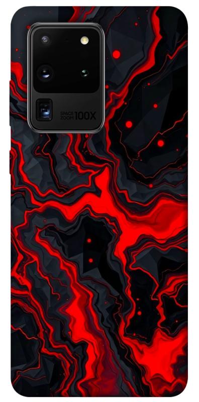 Чохол itsPrint Black red marble для Samsung Galaxy S20 Ultra, мармур, купити оптом з доставкою