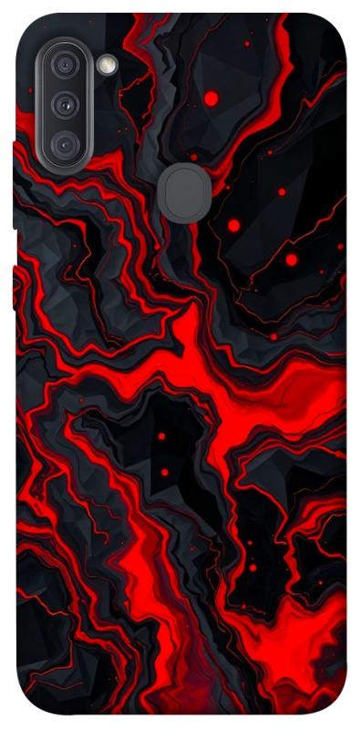 Чехол itsPrint Black red marble для Samsung Galaxy A11, мрамор, купить оптом с доставкой