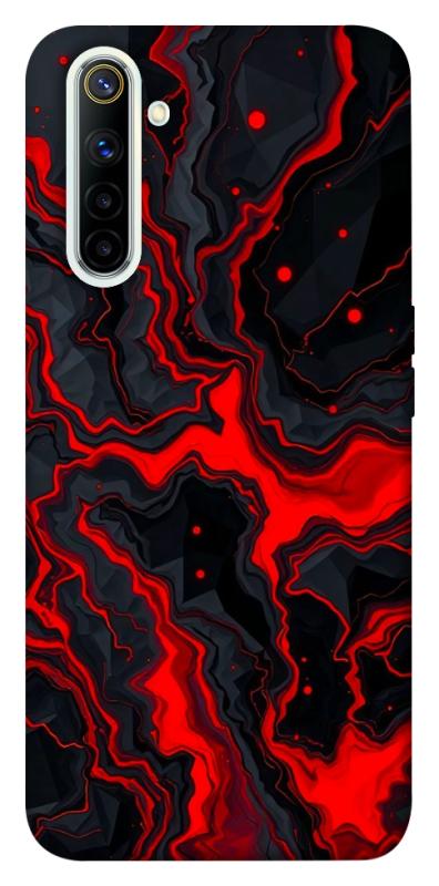 Чехол itsPrint Black red marble для Realme 6, мрамор, купить оптом с доставкой