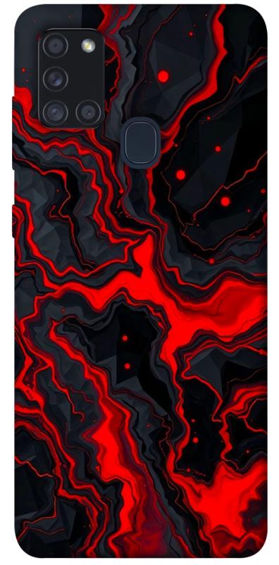 Чохол itsPrint Black red marble для Samsung Galaxy A21s, мармур, купити оптом з доставкою